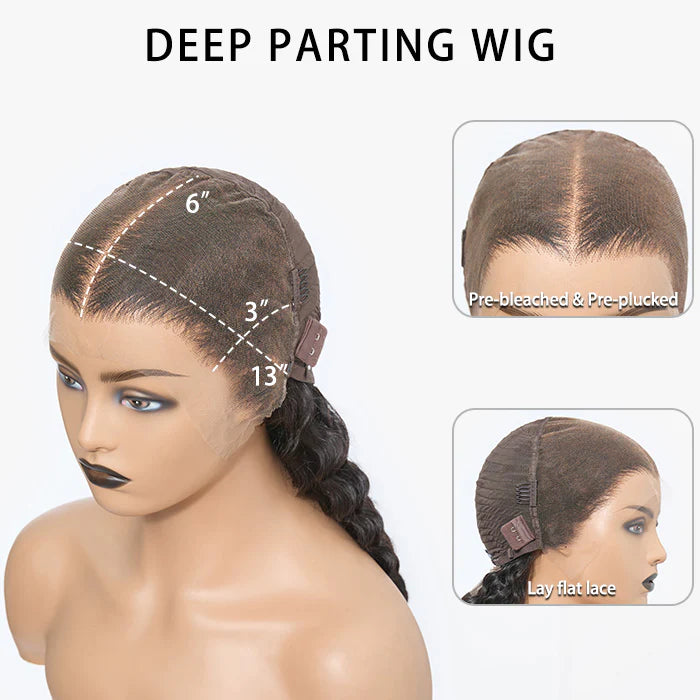 13x6 Transparent Lacefront Wig Deep Wavy(150%Density)